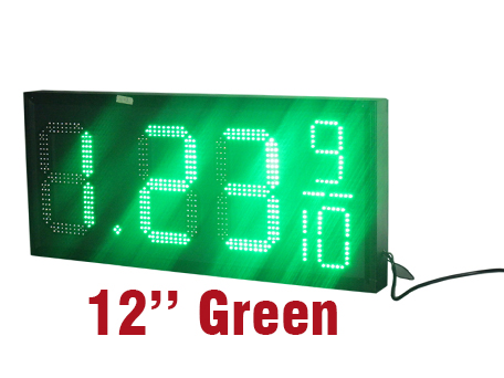 12inch Green petrol station LED Fuel Pricing Signs, led gas price sign, led petrol price