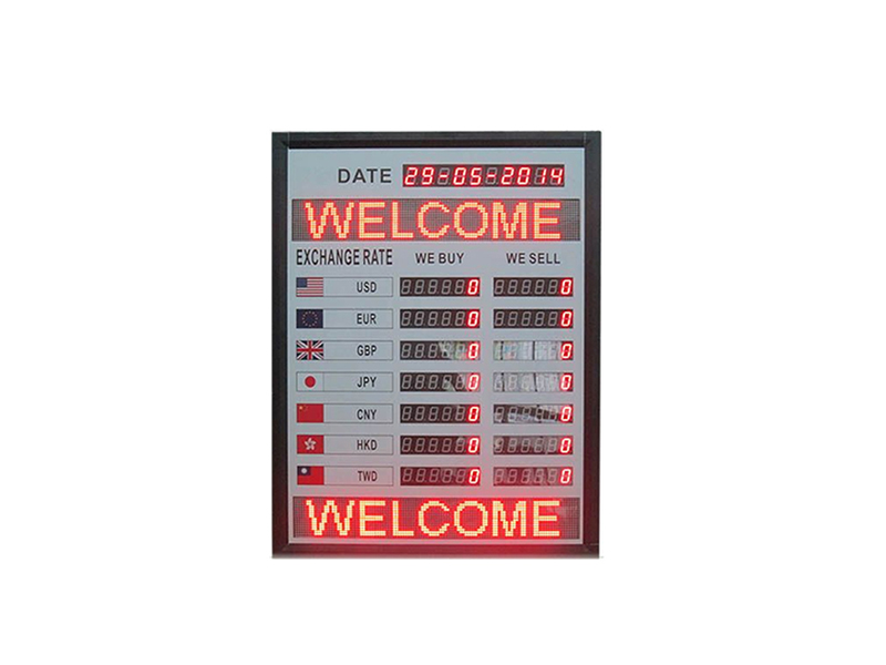 International application exchange rate led electronic board