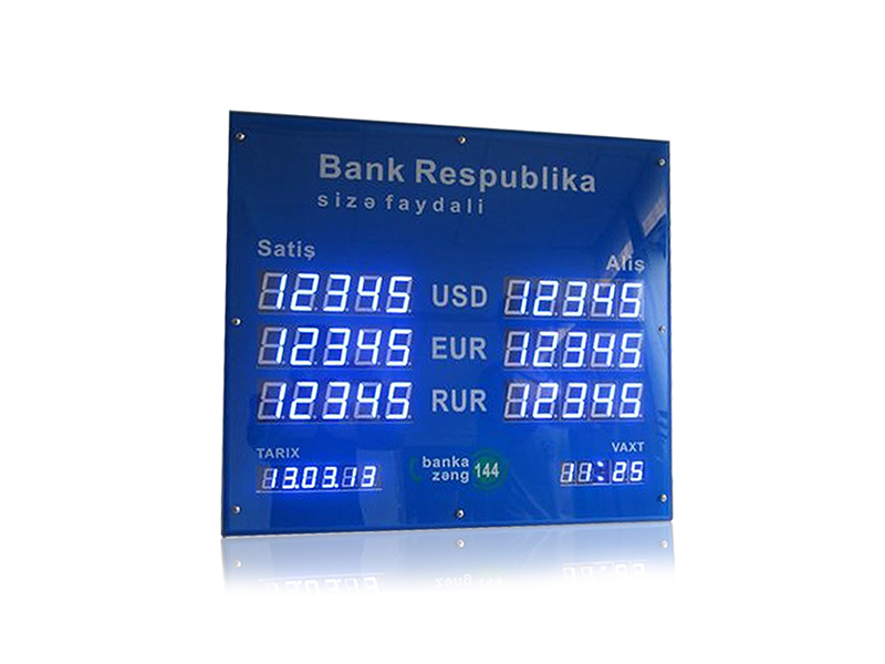 LED screen 2.3'' curreny exchange rate board usage for bank