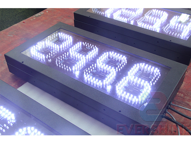 white 8'' digital numbers led petrol station price display sign