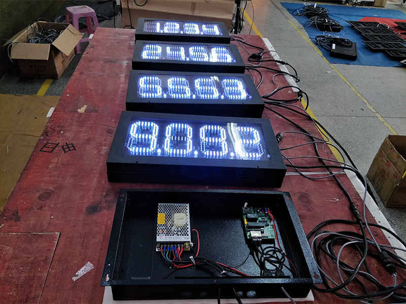 white 8'' digital numbers led petrol station price display sign