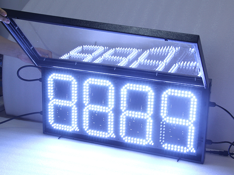 led sign display fuel price number 88.88 white color