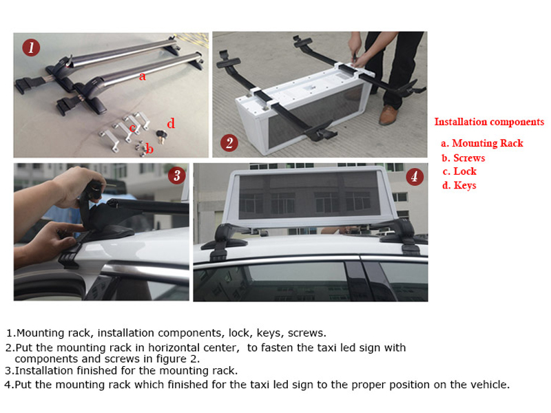 Outdoor Double Side P5 Full Color 3G GPS Taxi Roof LED sign